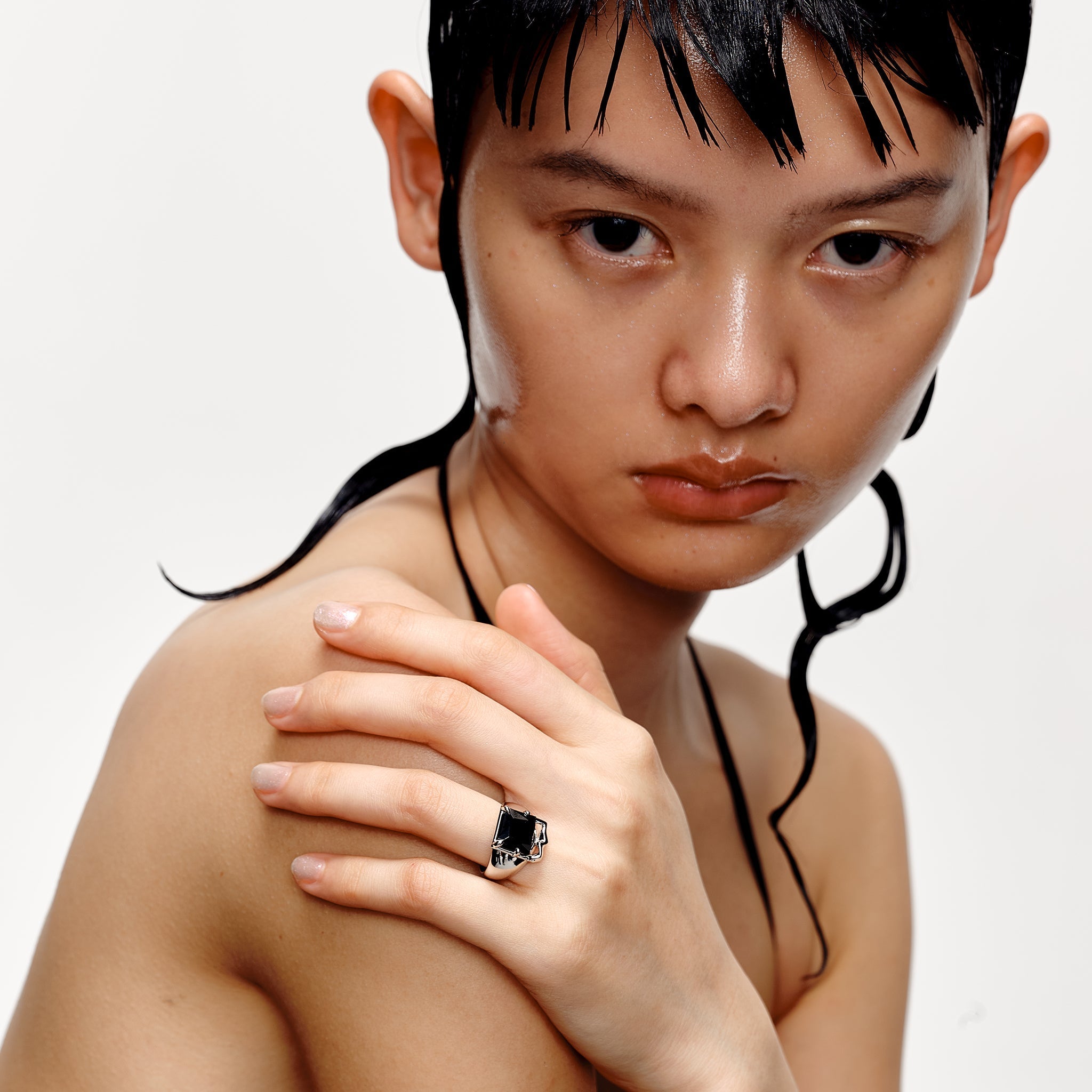 Ripple／Broken square zircon ring mysite