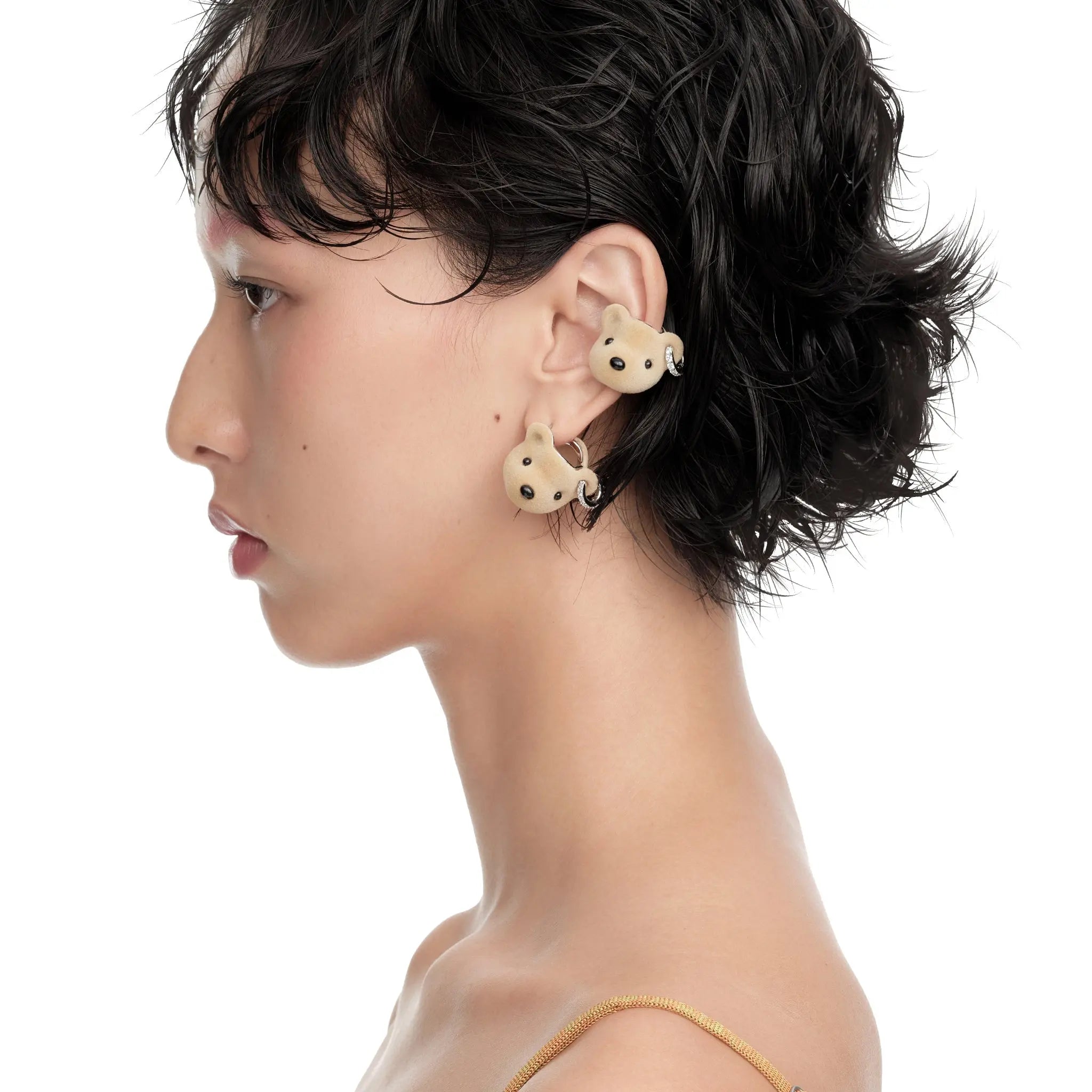 Paradise / Flocked Bear Head Earring mysite