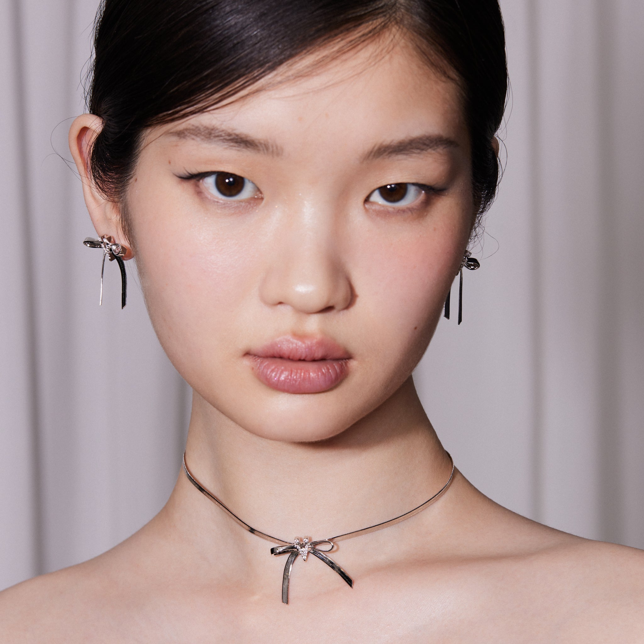 Ripple / V Bowknot Ribbon Soft Necklace mysite