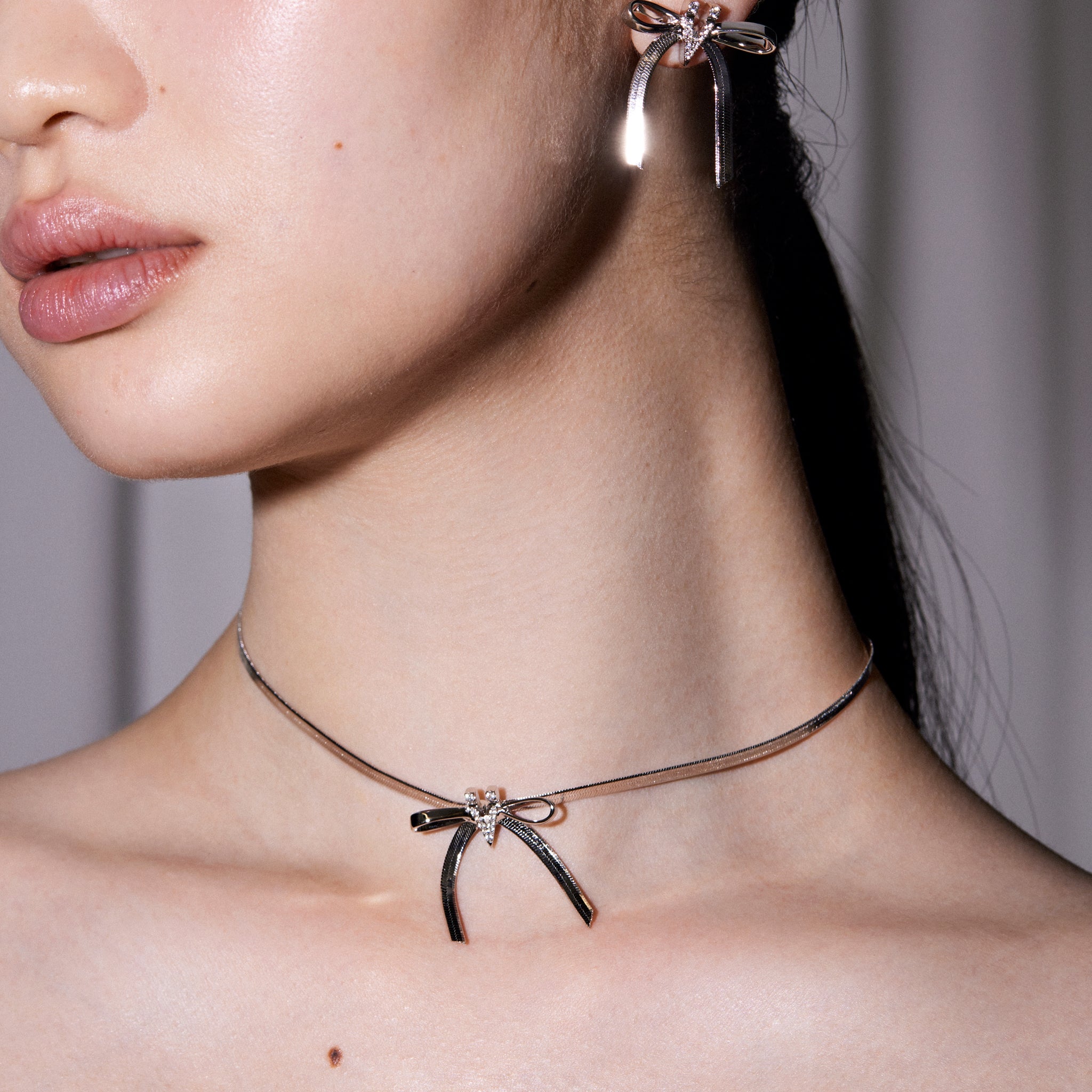 Ripple / V Bowknot Ribbon Soft Necklace mysite