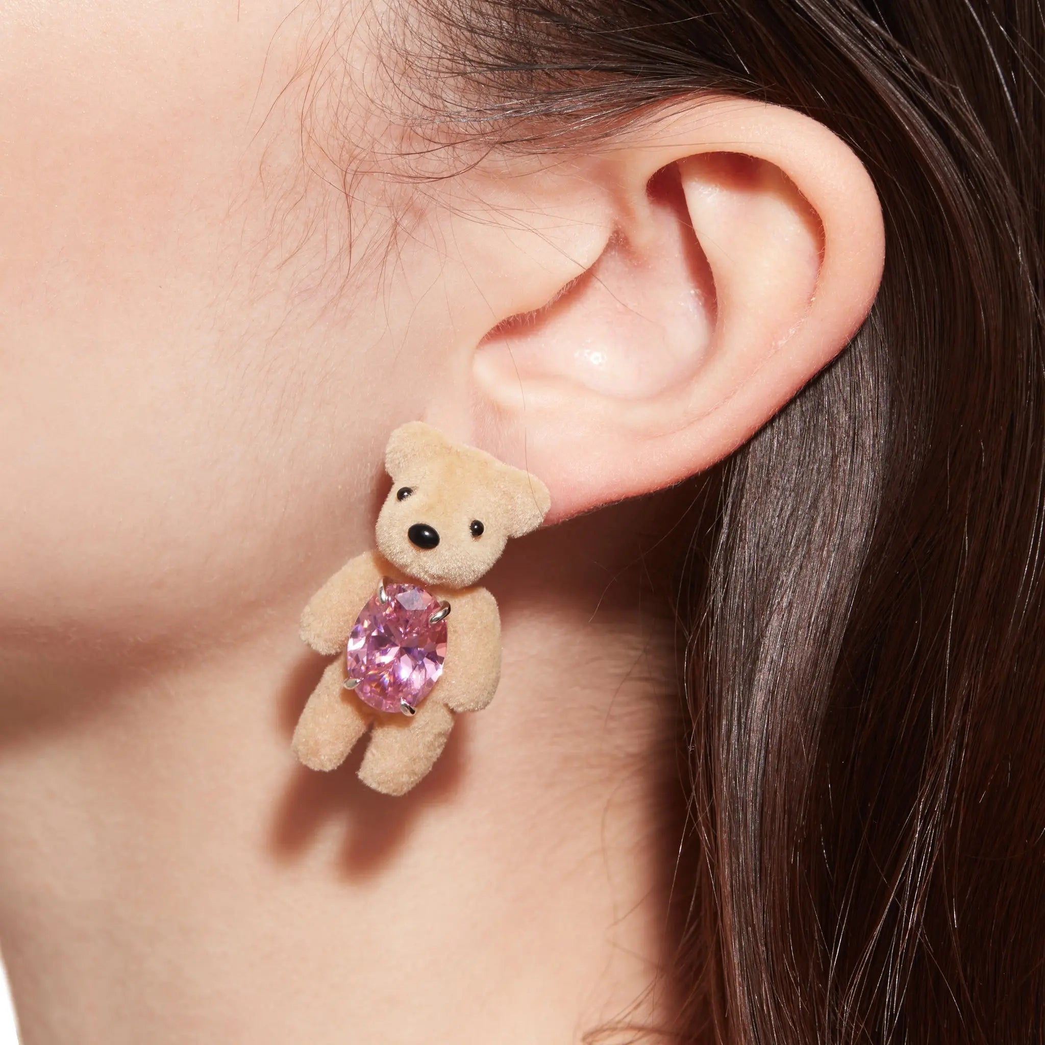 Paradise / Flocked Bear Gemstone Earring mysite