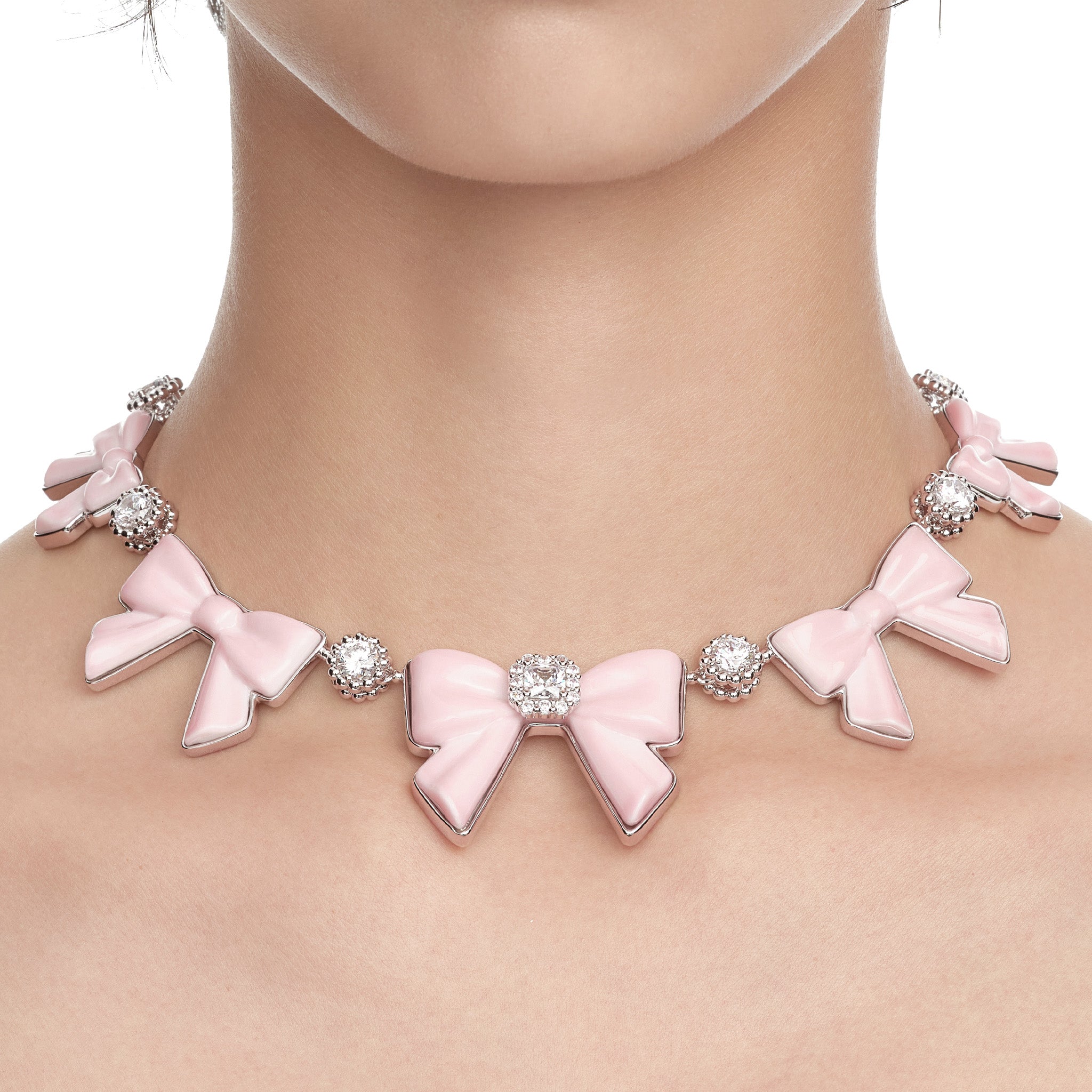 YVMIN X SHUSHUTONG / Ceramic Bowknot Gemstone Necklace mysite