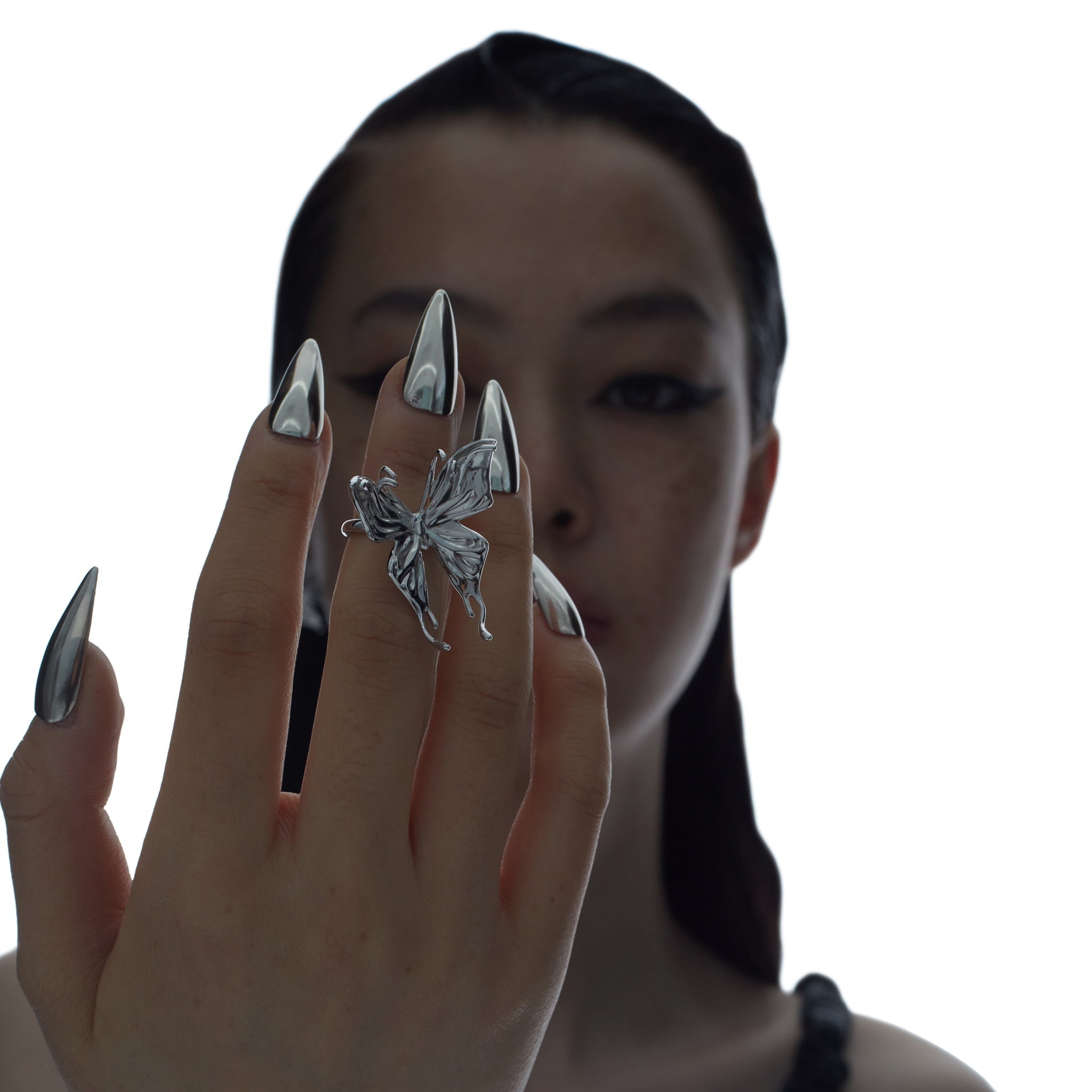 Ripple/  Liquefied Butterfly Knuckle Ring mysite