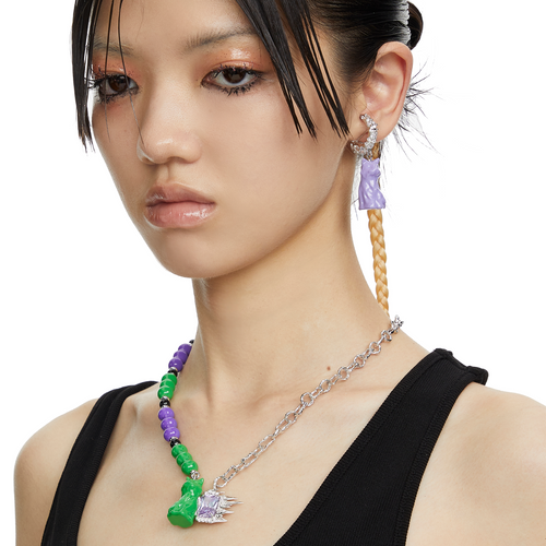 Electric Girl / Enamel Cat Pave Earrings mysite