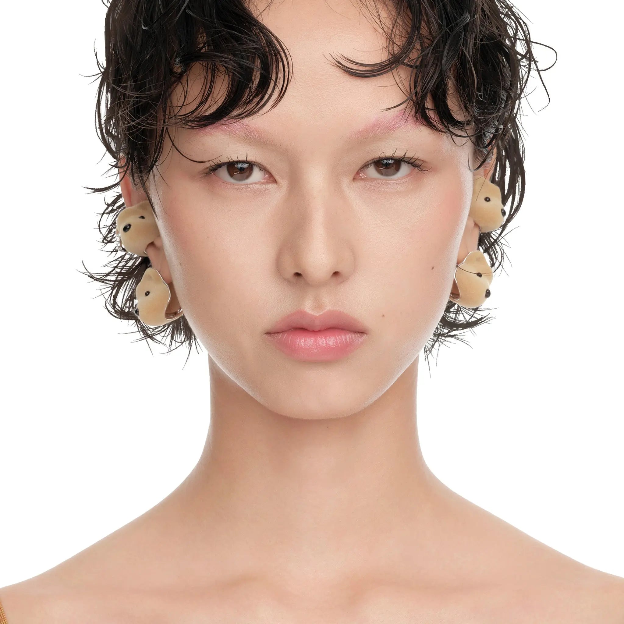 Paradise / Flocked Bear Head Earring mysite