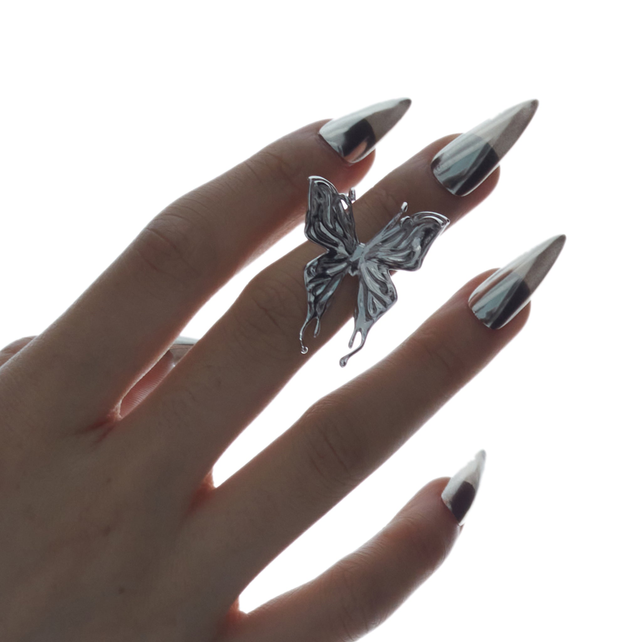 Ripple/  Liquefied Butterfly Knuckle Ring mysite