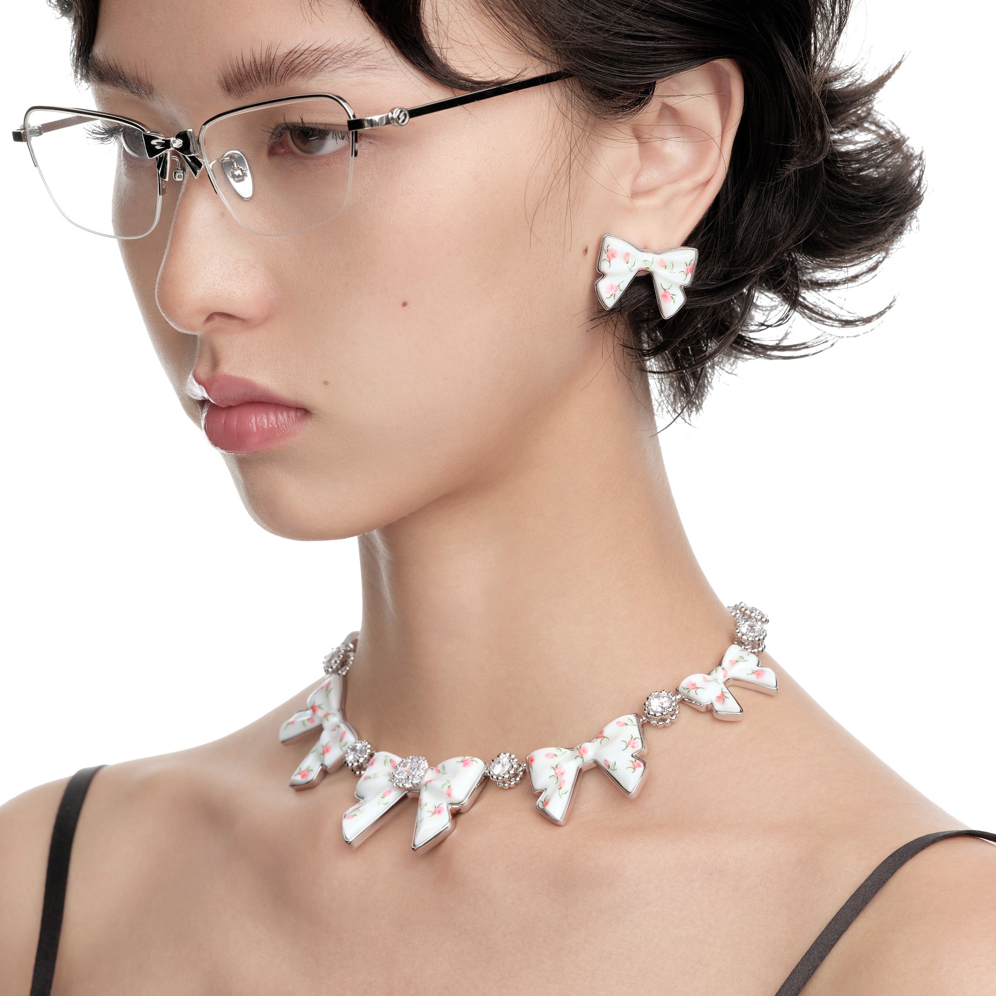 YVMIN X SHUSHUTONG / Ceramic Bowknot Gemstone Necklace mysite