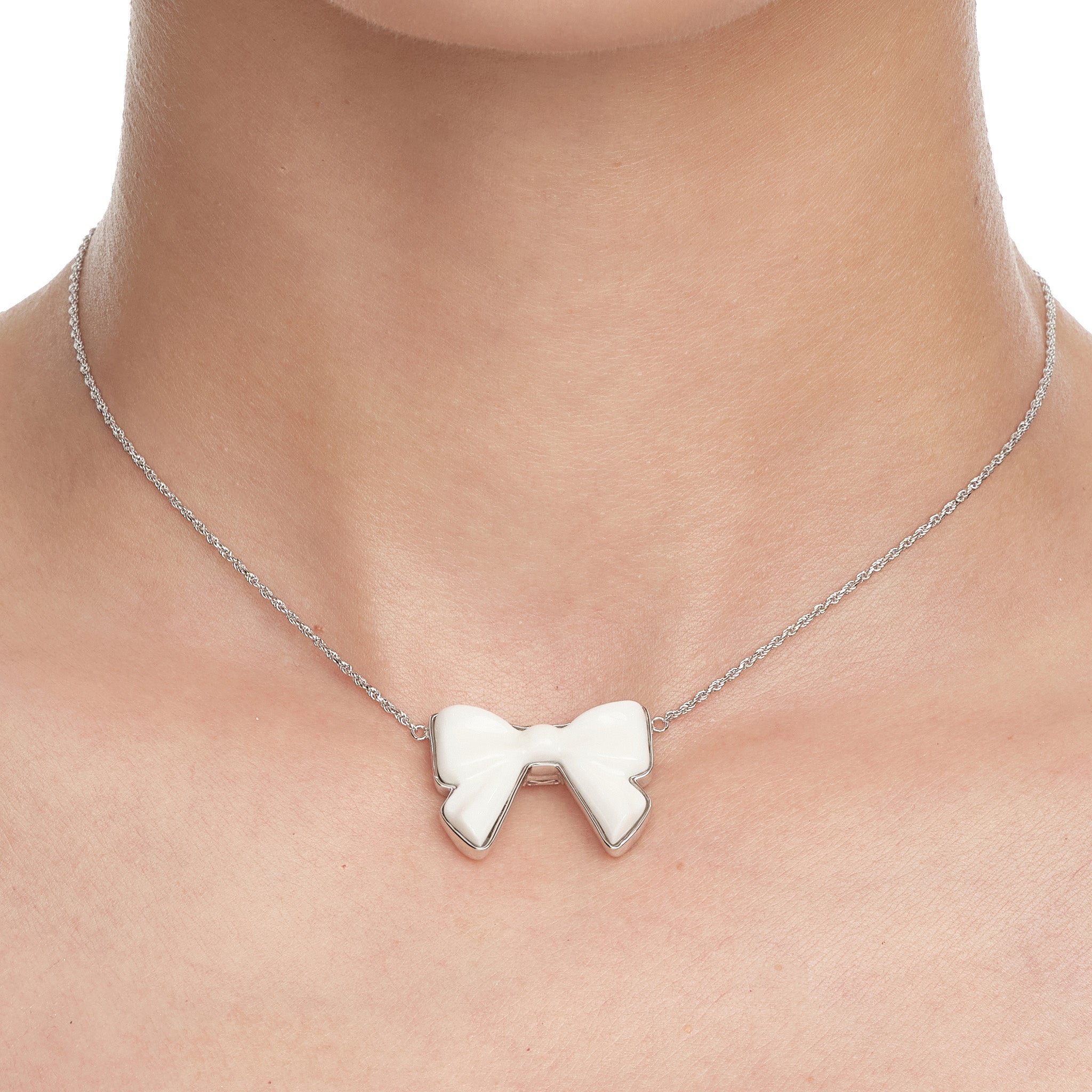 YVMIN X SHUSHUTONG / Double Side Ceramic Bowknot Necklace mysite