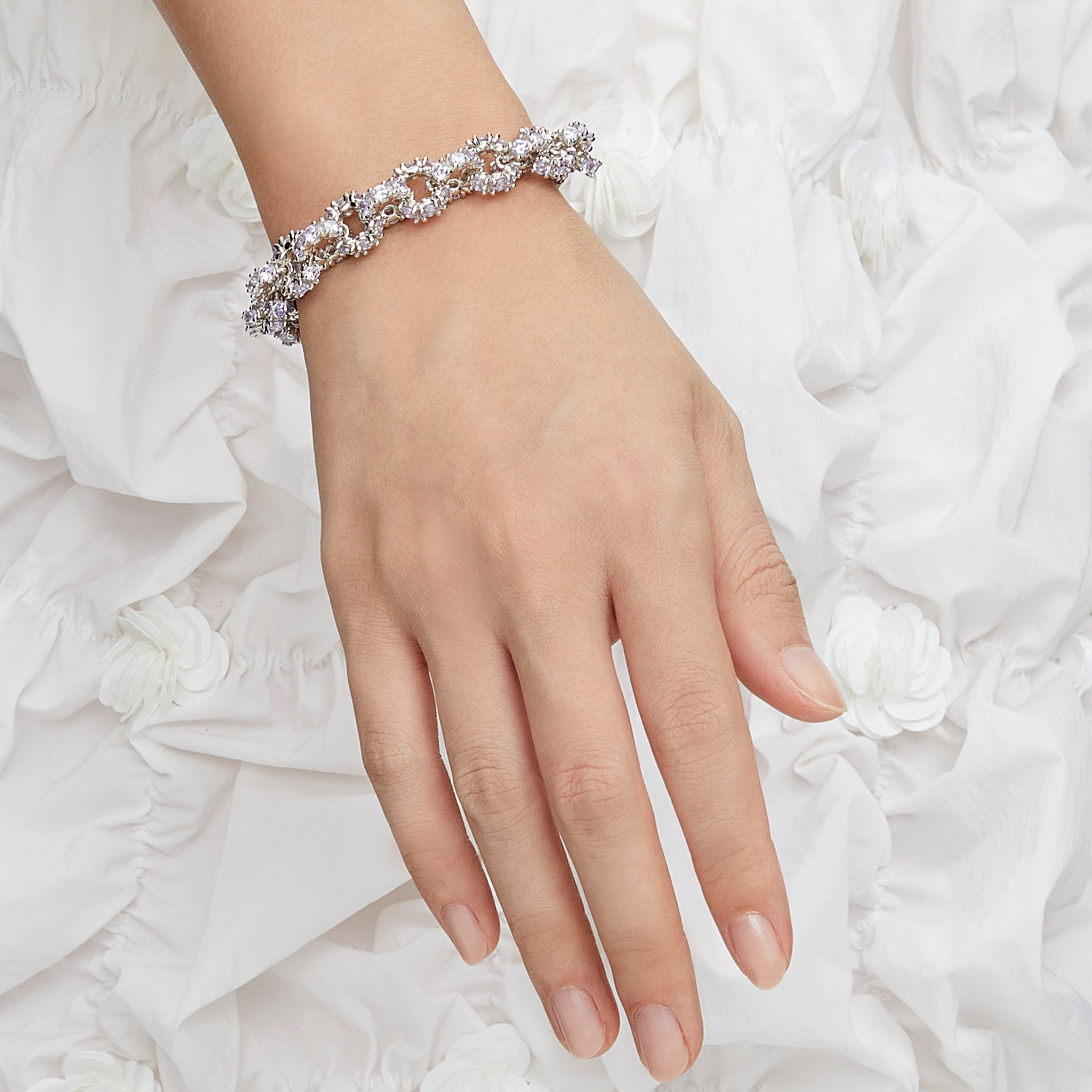 Ripple / Pave gemstone bracelet mysite