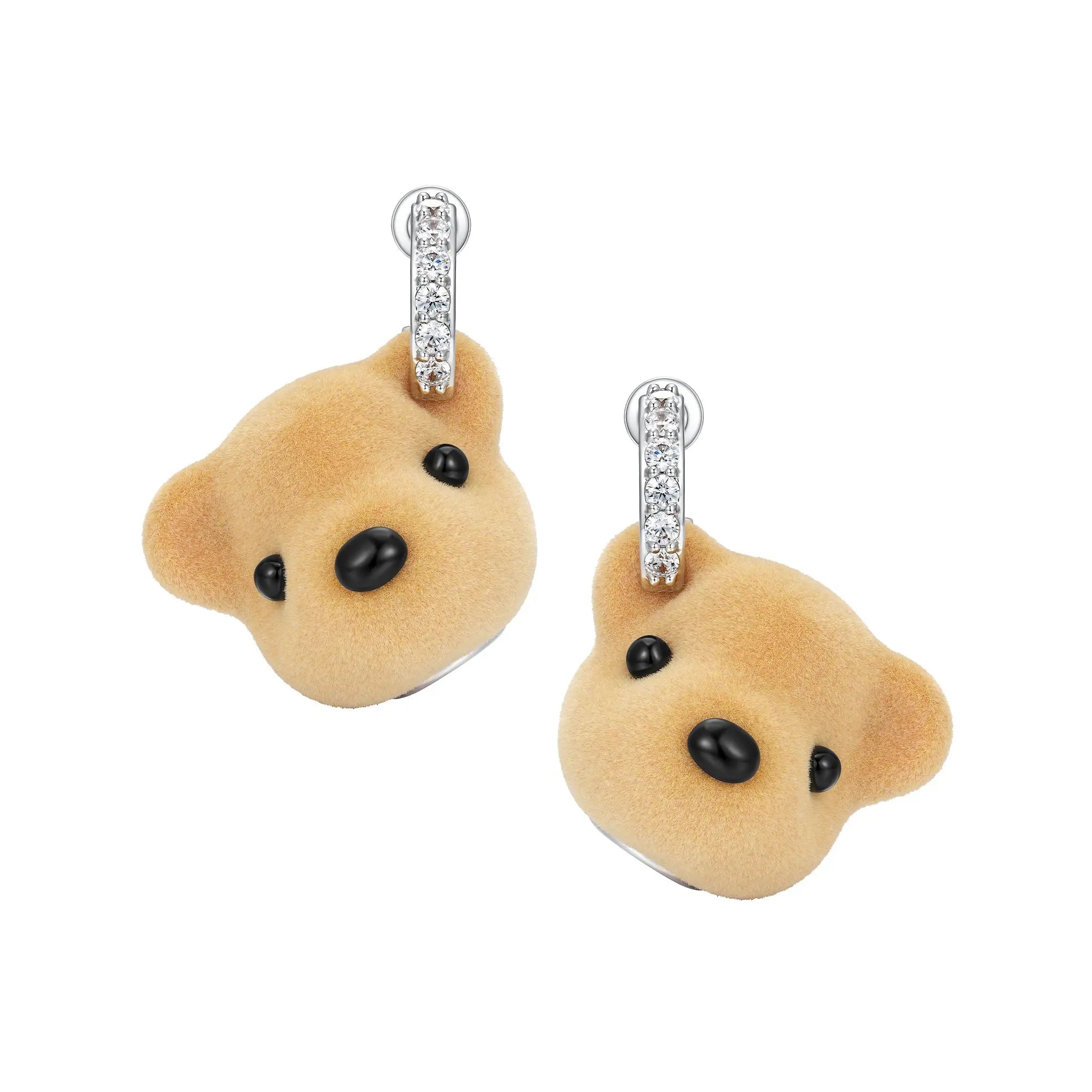 Paradise / Flocked Bear Head Gemstone Earring mysite