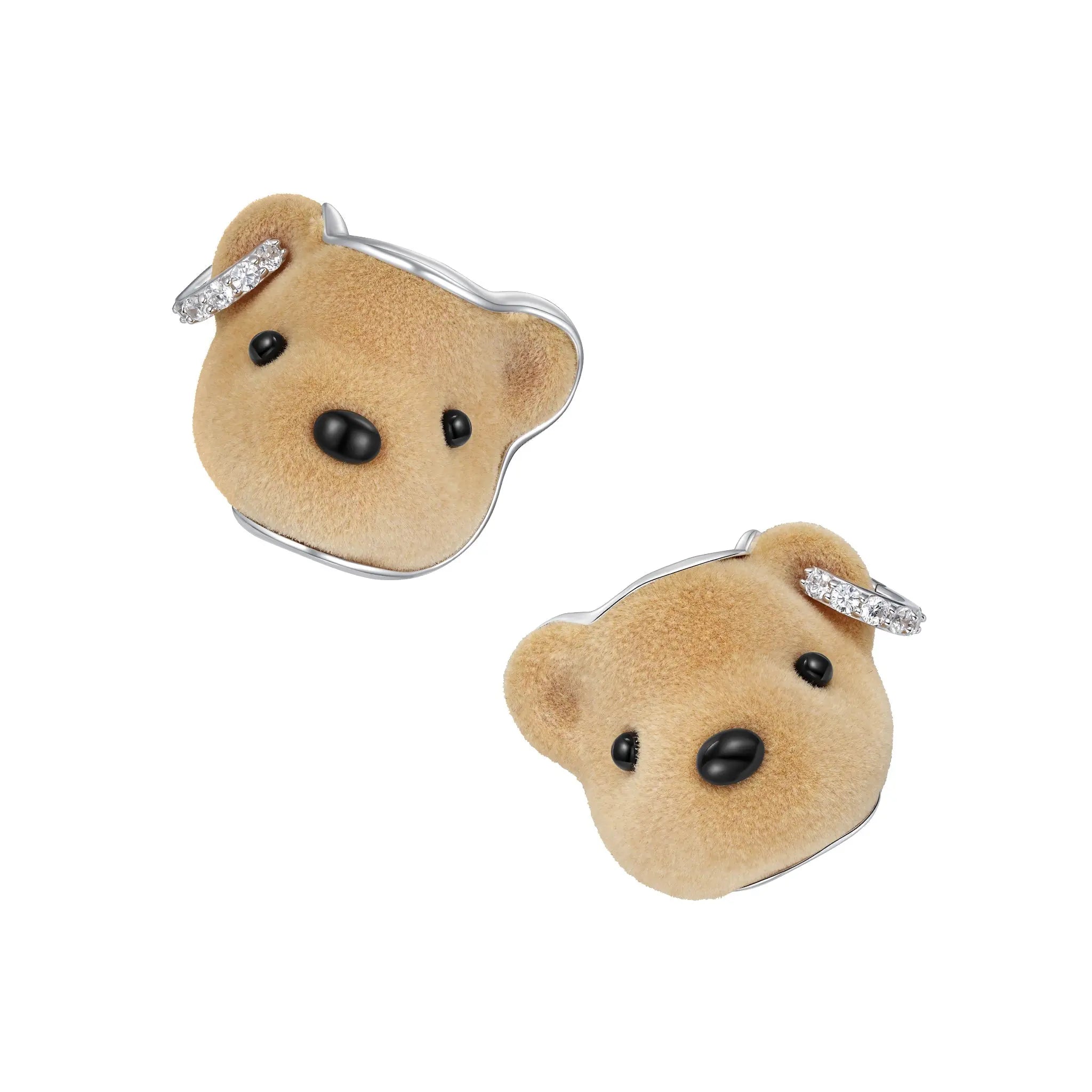 Paradise / Flocked Bear Head Earring mysite